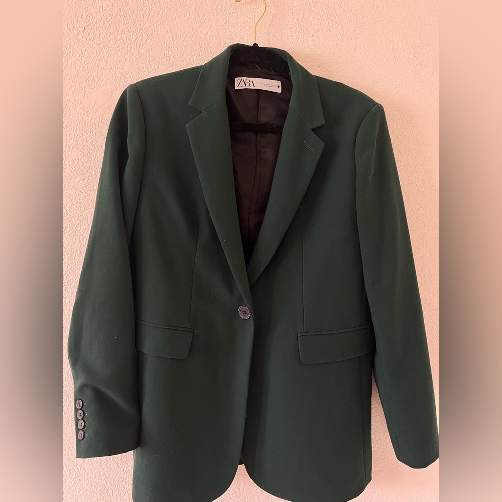 Zara Women’s Forest Green Blazer, size: large